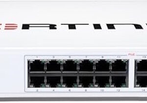 FortiSwitch-124F-POE: Switch PoE+ de capa 2 compatible con el controlador FortiGate, con 24 puertos RJ45 1G, 4 puertos SFP+/SFP 10G/1G y 1 puerto de consola RJ45. Los puertos 1 a 12 admiten PoE+ con un límite máximo de salida PoE de 185 W.