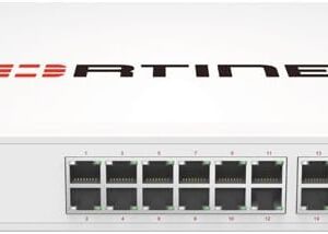 FortiSwitch-224D-FPOE: Switch PoE+ compatible con controlador de switch FortiGate de capa 2/3 con 24 puertos GE RJ45, 4 puertos GE SFP y límite de salida POE automático de 370 W como máximo.